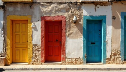 Fototapeta premium Old Caribbean Homes with Bright Colors