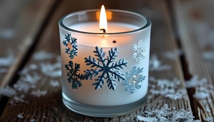 Warm winter candlelight moments cozy home decorative content rustic environment close-up view serenity concept