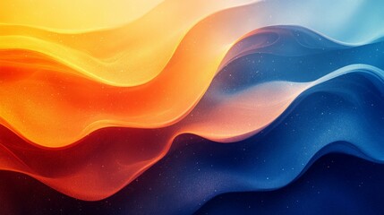 Obraz premium Dynamic gradient waves in vibrant sunset and ocean hues with texture for abstract background design