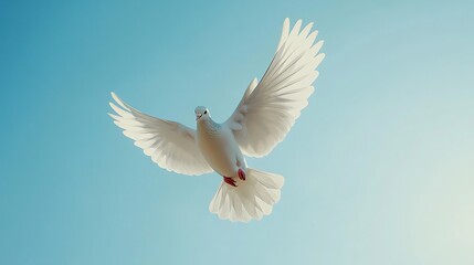 Obraz premium Wonderful white dove expansive blue sky picture