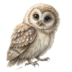 Fototapeta premium Cute owl bird in flat cartoon style