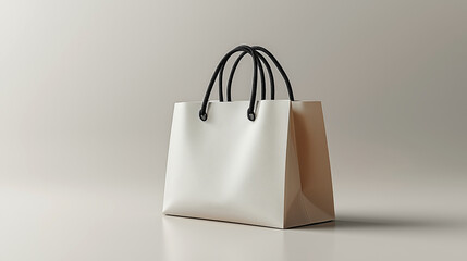 Stylish white bag in the form of a package with black handles