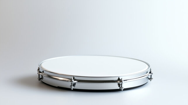 A white drum practice pad with durable surface and metal rim, isolated on a bright white background for simplicity and focus.