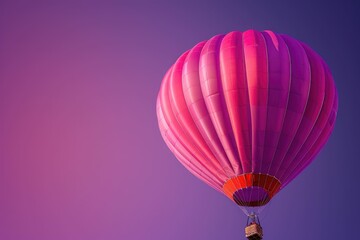 Naklejka premium a close up of vibrant and bright pink hot air balloon with purple background