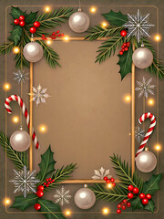 Decorated Christmas Frame with Festive Details