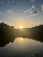 sunset over the lake