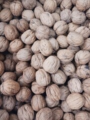 Zoom Christmas nuts, close-up of a variety of nuts in their shell, ideal for articles about food, nutrition and recipes or Christmas topics.