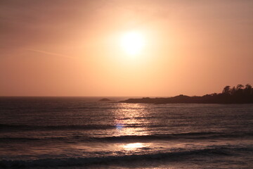 sunset in bc ucleuelt and tofino canada