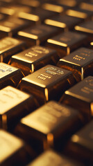 Floating golden cubes as a wealth symbol