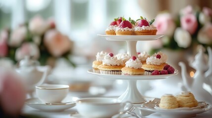 Afternoon tea served in a serene, upscale environment