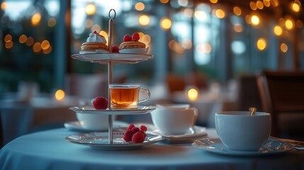 Afternoon tea served in a serene, upscale environment