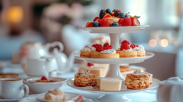 Afternoon tea served in a serene, upscale environment