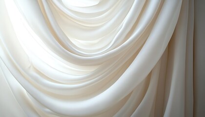 Obraz premium Classic silk curtains framing a minimalist living space