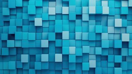Explore a mesmerizing blend of blue and turquoise, featuring 3D blocks in a modern, scifi inspired design.
