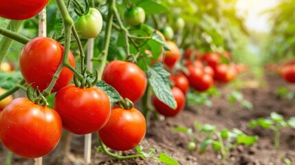 Discover the benefits of growing organic vegetables in a greenhouse with a thriving tomato plantation.