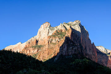 The sun rising on beautiful Zion National Park. 