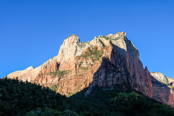 The sun rising on beautiful Zion National Park. 