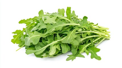 Obraz premium A fresh bunch of arugula with its vibrant green leaves and peppery taste, Each leaf’s bright color and subtle imperfections captured with precision