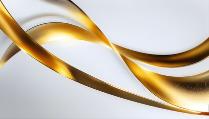 Fototapeta premium Abstract Shiny Gold Arcs Isolated on White Background