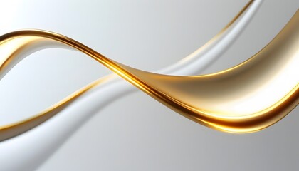 Fototapeta premium Abstract Shiny Gold Arcs Isolated on White Background