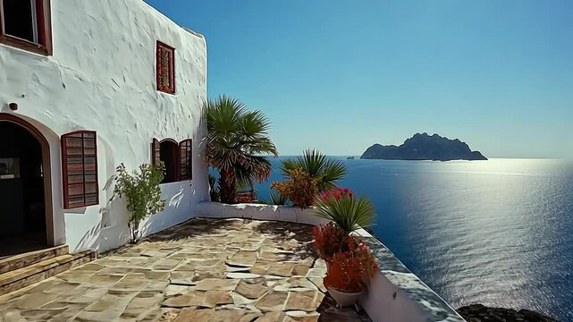 Villa with pool by the sea with amazing views