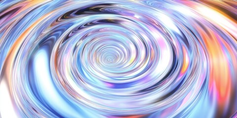 Obraz premium Iridescent Abstract Digital Art with Concentric Rings and Vibrant Colors