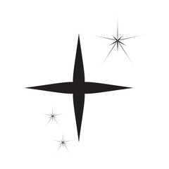 Twinkle stars icon collection. Sparkle star icon vector set. Shine icons silhouette. Stars sparkles vector, Minimalist silhouette stars icon