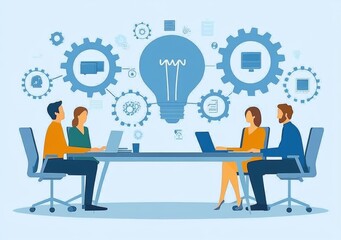 business team meeting brainstorming collaboration ideas planning discussion team work professionals