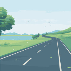 Road curving into distance
