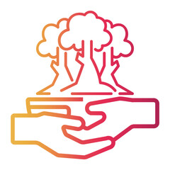 forest Line Gradient Icon