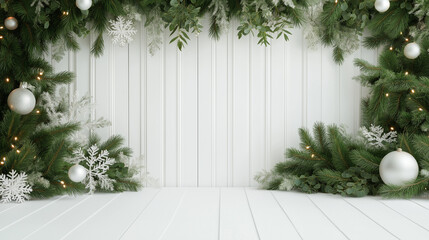 Fototapeta premium Beautiful winter Christmas backdrops, New Year snowy background