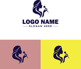 Makeup Artist icon Cosmetician Beauty therapist Makeup stylist flat logo sign symbol editable vector