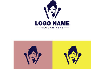 Makeup Artist icon Cosmetician Beauty therapist Makeup stylist flat logo sign symbol editable vector