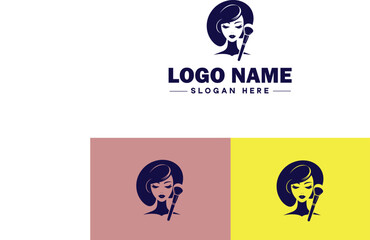 Makeup Artist icon Cosmetician Beauty therapist Makeup stylist flat logo sign symbol editable vector