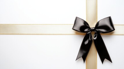 Fototapeta premium Bow tie ribbon for holiday shopping season gift wrapping.