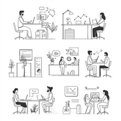 people working in a cafe