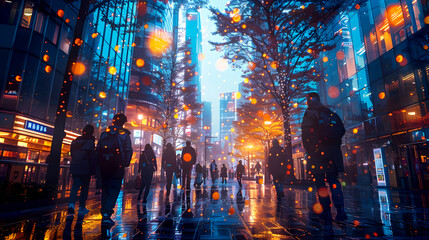 Futuristic City Progress with Sustainable Energy Vision