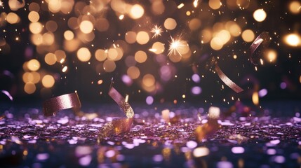 Obraz premium Festive Confetti with Sparkling Bokeh Effect