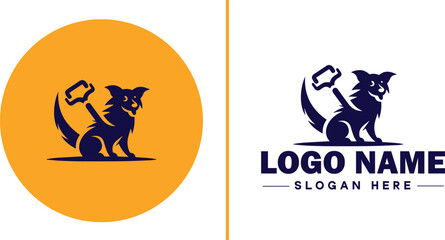 Pet Sitting icon Pet care Pet sitting service Pet minding flat logo sign symbol editable vector