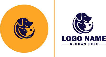 Pet Sitting icon Pet care Pet sitting service Pet minding flat logo sign symbol editable vector