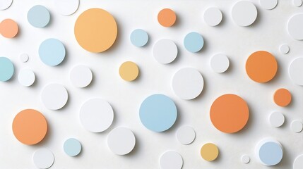 Layered paper cut style background with a collection of gradient circles dots and shapes in soft pastel colors  Minimalist modern and decorative abstract design for backgrounds cards scrapbooking