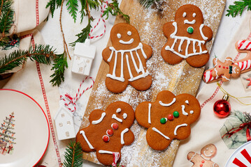 GINGERBREAD  on a Christmas rustic background