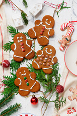 GINGERBREAD  on a Christmas rustic background