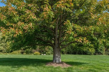 Charming Isolated Chestnut Asset with Abundant Foliage