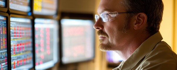 Researcher analyzing complex genomic data in modern laboratory environment close-up perspective on technology