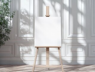 Blank Canvas Easel Mockup Minimalist Modern Wedding Sign Presentation Board Art Display