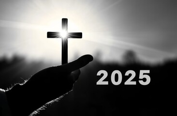 Christian Cross Symbolizing Hope and Faith in the New Year 2025