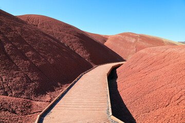 Painted Hills, Oregon:  the red hills of the Painted Cove Trail.
