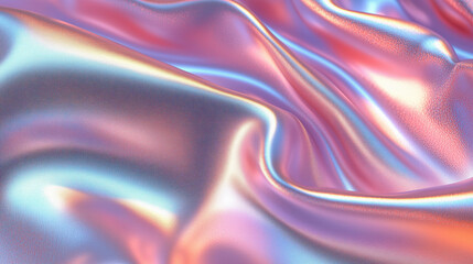 Obraz premium Smooth holographic fabric, with shiny pinks purples and blues