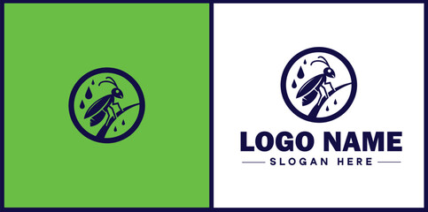  Pest Control icon Exterminating services Vermin control Insect control flat logo sign symbol editable vector